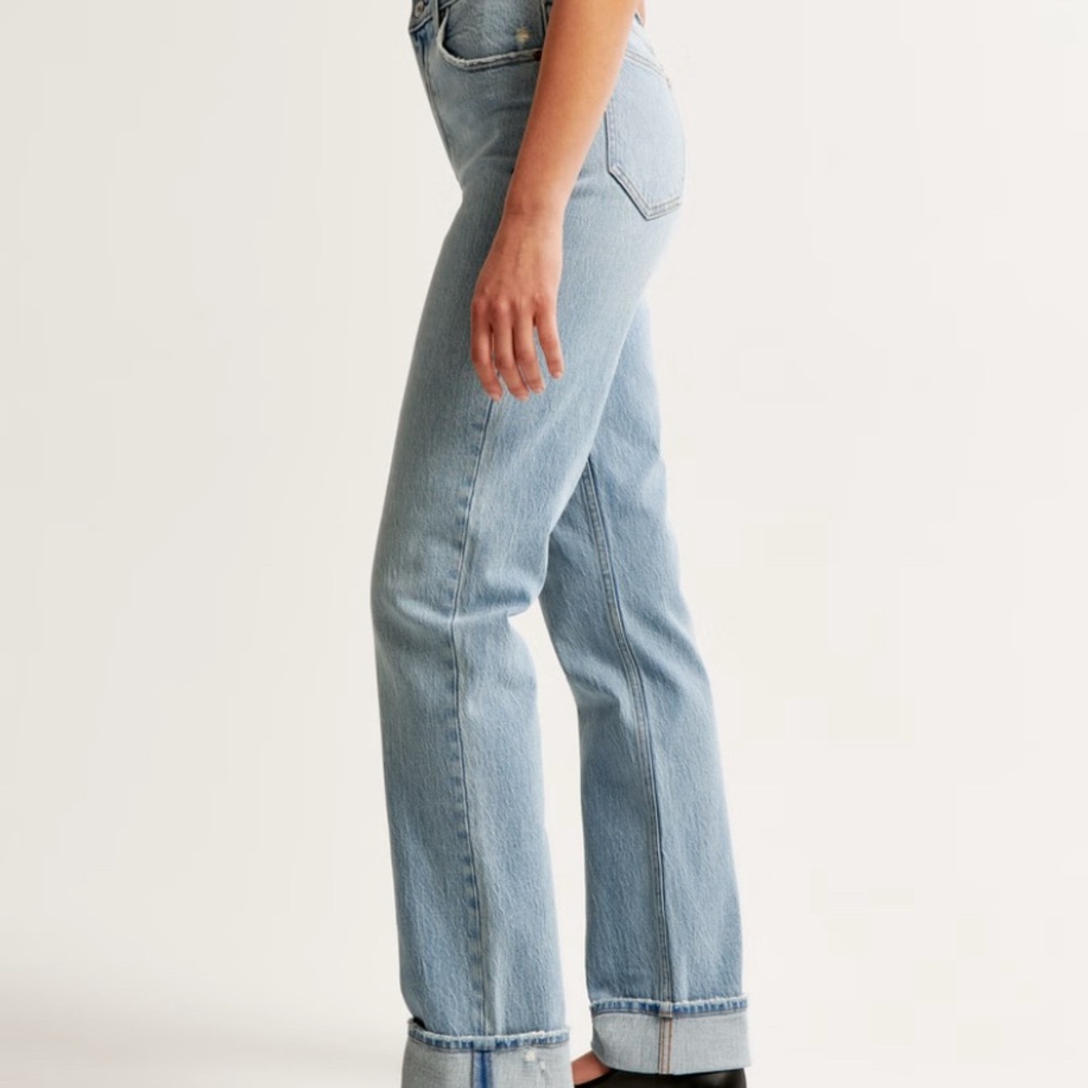 ABERCROMBIE & FITCH 90s super high-rise straight jeans. Size: 27 LONG - Picture 3 of 14